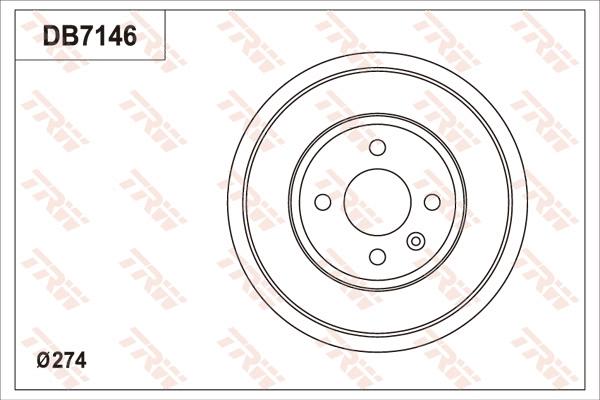 TRW DB7146 - Гальмівний барабан autocars.com.ua