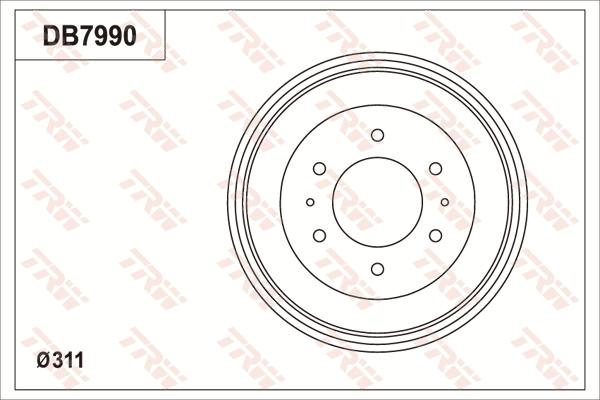 TRW DB7990 - Гальмівний барабан autocars.com.ua