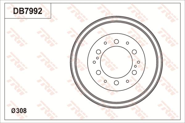 TRW DB7992 - Тормозной барабан avtokuzovplus.com.ua