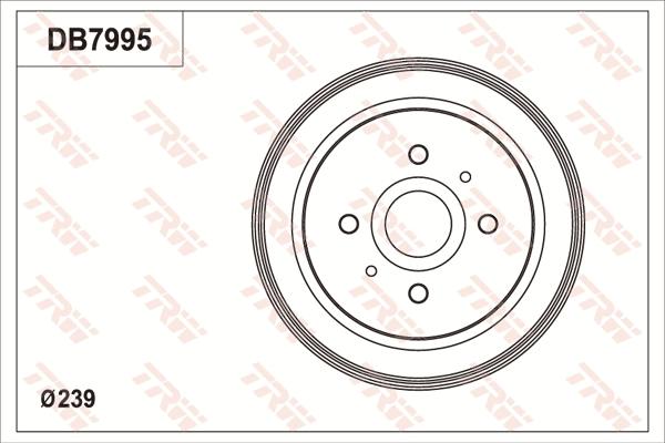 TRW DB7995 - Гальмівний барабан autocars.com.ua