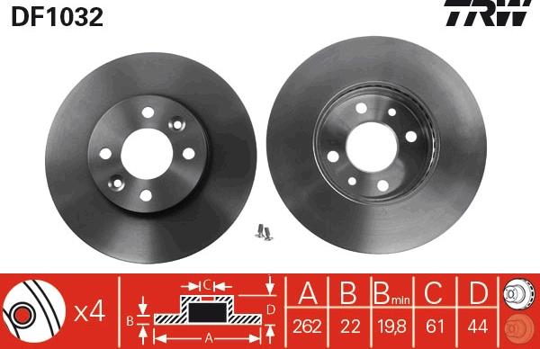 TRW DF1032 - Гальмівний диск autocars.com.ua