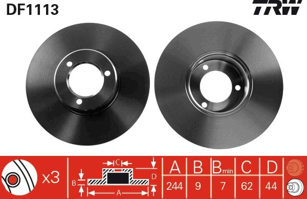 TRW DF1113 - Гальмівний диск autocars.com.ua