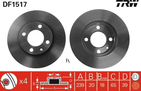 TRW DF1517 - Гальмівний диск autocars.com.ua