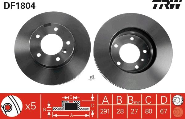 TRW DF1804 - Гальмівний диск autocars.com.ua