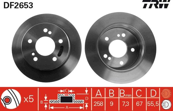 TRW DF2653 - Гальмівний диск autocars.com.ua