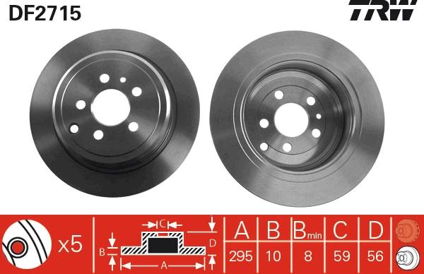 TRW DF2715 - Гальмівний диск autocars.com.ua