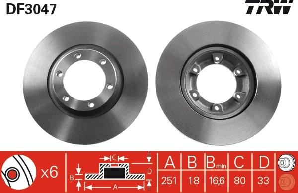 TRW DF3047 - Тормозной диск autodnr.net