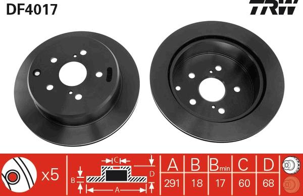 TRW DF4017 - Гальмівний диск autocars.com.ua