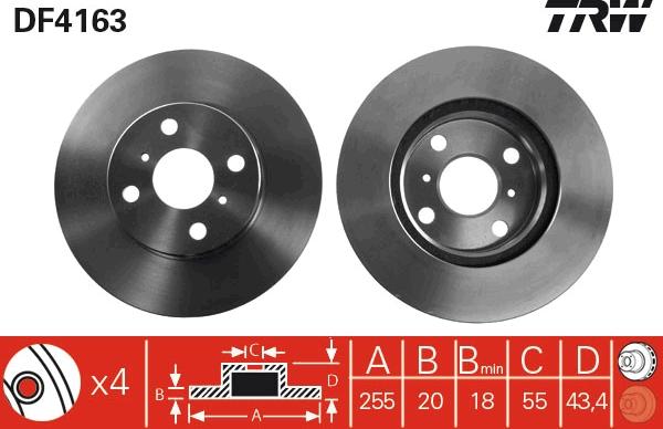 TRW DF4163 - Гальмівний диск autocars.com.ua