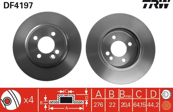 TRW DF4197 - Гальмівний диск autocars.com.ua