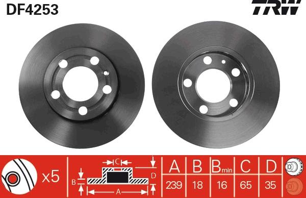 TRW DF4253 - Гальмівний диск autocars.com.ua