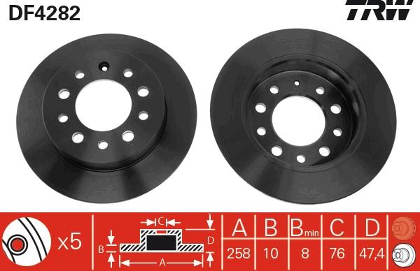 TRW DF4282 - Гальмівний диск autocars.com.ua