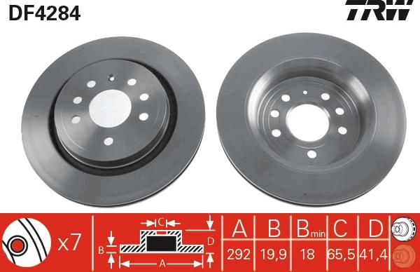 TRW DF4284 - Гальмівний диск autocars.com.ua