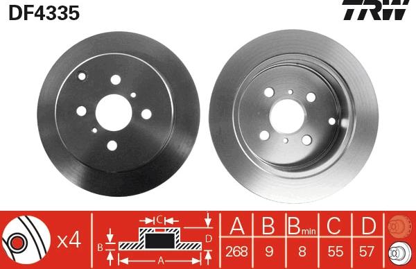 TRW DF4335 - Гальмівний диск autocars.com.ua