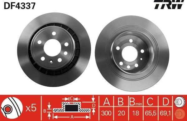 TRW DF4337 - Гальмівний диск autocars.com.ua