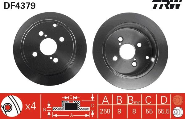 TRW DF4379 - Гальмівний диск autocars.com.ua