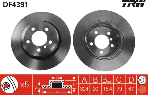 TRW DF4391 - Гальмівний диск autocars.com.ua