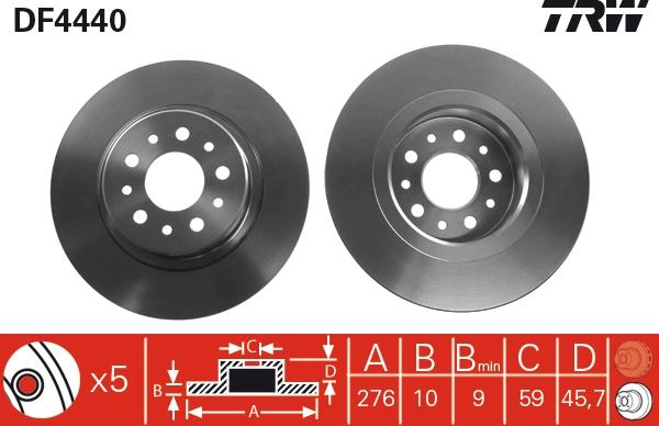 TRW DF4440 - Гальмівний диск autocars.com.ua