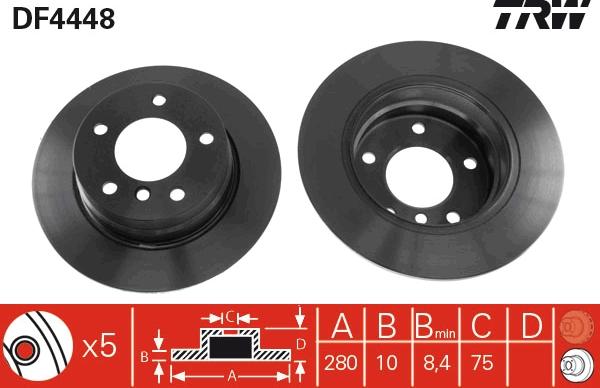 TRW DF4448 - Гальмівний диск autocars.com.ua