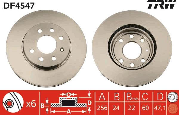 TRW DF4547 - Гальмівний диск autocars.com.ua