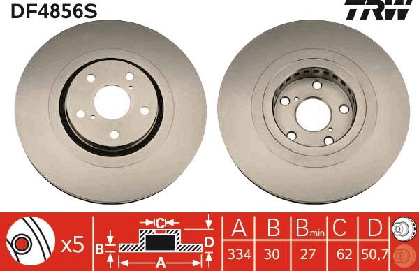 TRW DF4856S - Гальмівний диск autocars.com.ua