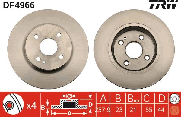 TRW DF4966 - Гальмівний диск autocars.com.ua