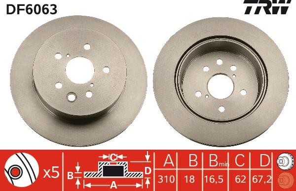 TRW DF6063 - Гальмівний диск autocars.com.ua