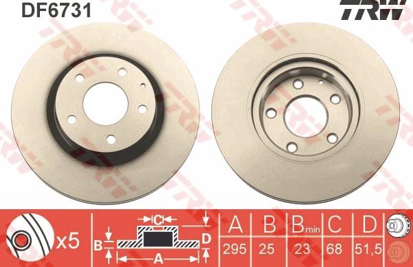 TRW DF6731 - Гальмівний диск пер. MAZDA 3 11- autocars.com.ua