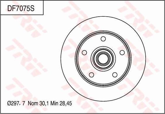 TRW DF7075S - Гальмівний диск autocars.com.ua