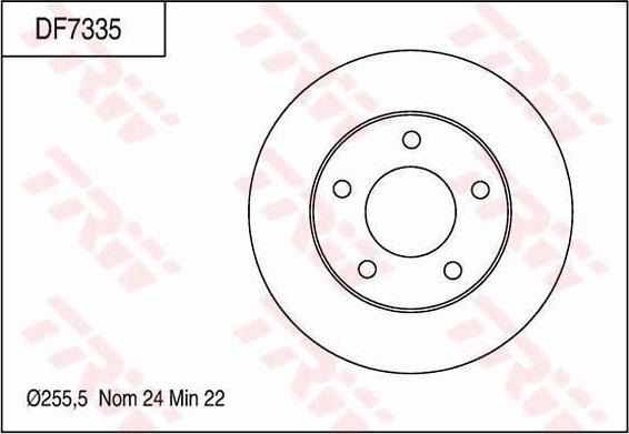 TRW DF7335 - Гальмівний диск autocars.com.ua