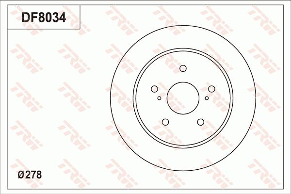 TRW DF8034 - Гальмівний диск autocars.com.ua