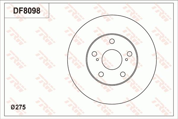 TRW DF8098 - Гальмівний диск autocars.com.ua