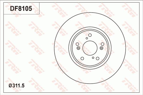 TRW DF8105 - Гальмівний диск autocars.com.ua