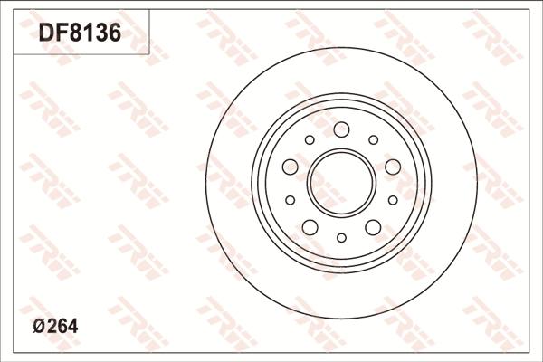 TRW DF8136S - Гальмівний диск autocars.com.ua