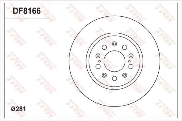 TRW DF8166S - Гальмівний диск autocars.com.ua