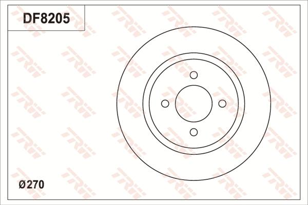 TRW DF8205 - Гальмівний диск autocars.com.ua