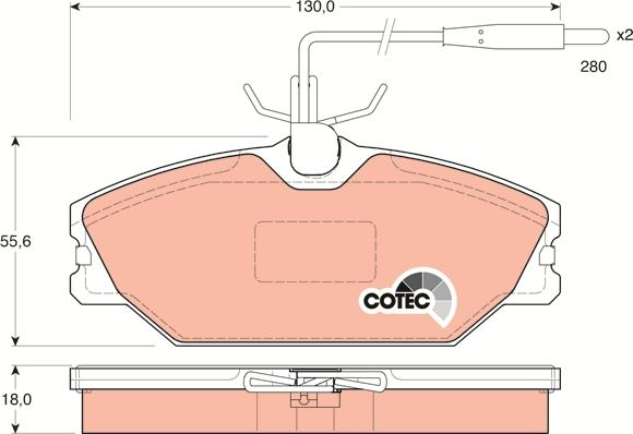 TRW GDB1030 - Тормозные колодки, дисковые, комплект avtokuzovplus.com.ua