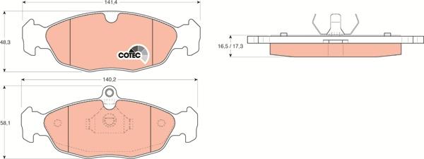 TRW GDB1040AT - Тормозные колодки, дисковые, комплект avtokuzovplus.com.ua