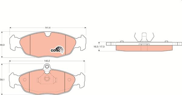 TRW GDB1040 - Гальмівні колодки, дискові гальма autocars.com.ua