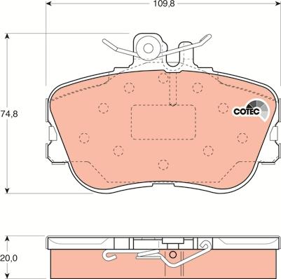 TRW GDB1094 - Гальмівні колодки, дискові гальма autocars.com.ua