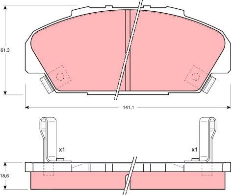 TRW GDB1137 - Тормозные колодки, дисковые, комплект avtokuzovplus.com.ua