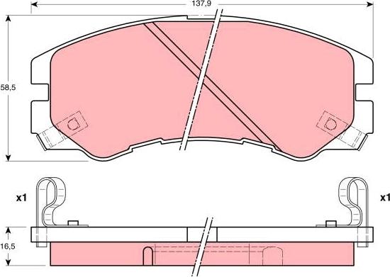 TRW GDB1186AT - Гальмівні колодки, дискові гальма autocars.com.ua