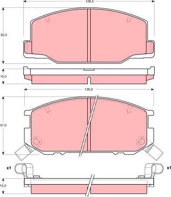 TRW GDB1190DT - Гальмівні колодки, дискові гальма autocars.com.ua