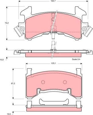 TRW GDB1272 - Гальмівні колодки, дискові гальма autocars.com.ua