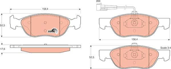 TRW GDB1290 - Тормозные колодки, дисковые, комплект avtokuzovplus.com.ua