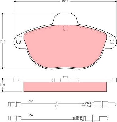 TRW GDB1301 - Тормозные колодки, дисковые, комплект avtokuzovplus.com.ua