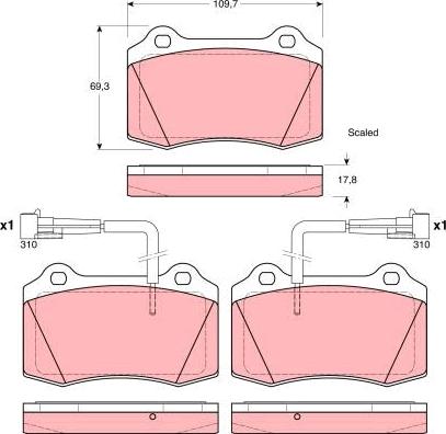 TRW GDB1392 - Тормозные колодки, дисковые, комплект avtokuzovplus.com.ua