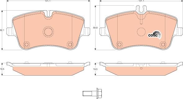 TRW GDB1413 - Тормозные колодки, дисковые, комплект avtokuzovplus.com.ua