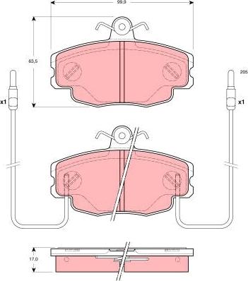 TRW GDB1428 - Тормозные колодки, дисковые, комплект avtokuzovplus.com.ua