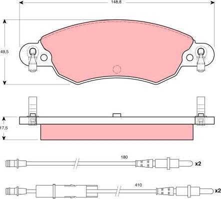 TRW GDB1447 - Тормозные колодки, дисковые, комплект autodnr.net